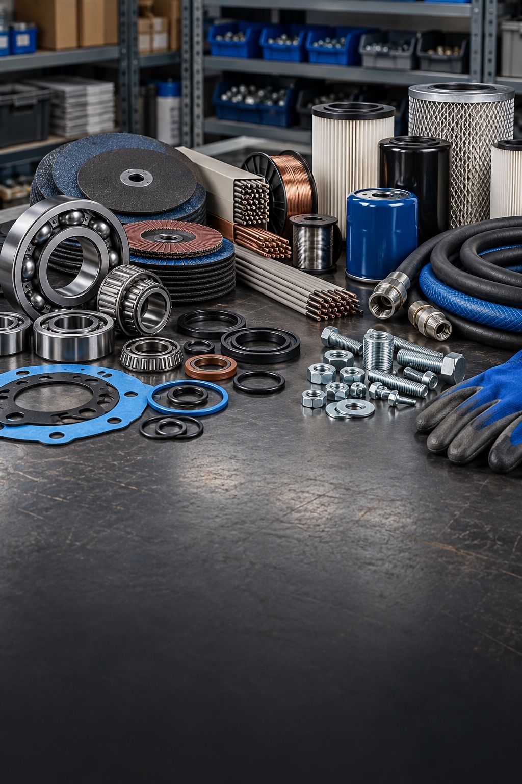 Industrial bearings, seals, filters, belts, fasteners and maintenance consumables